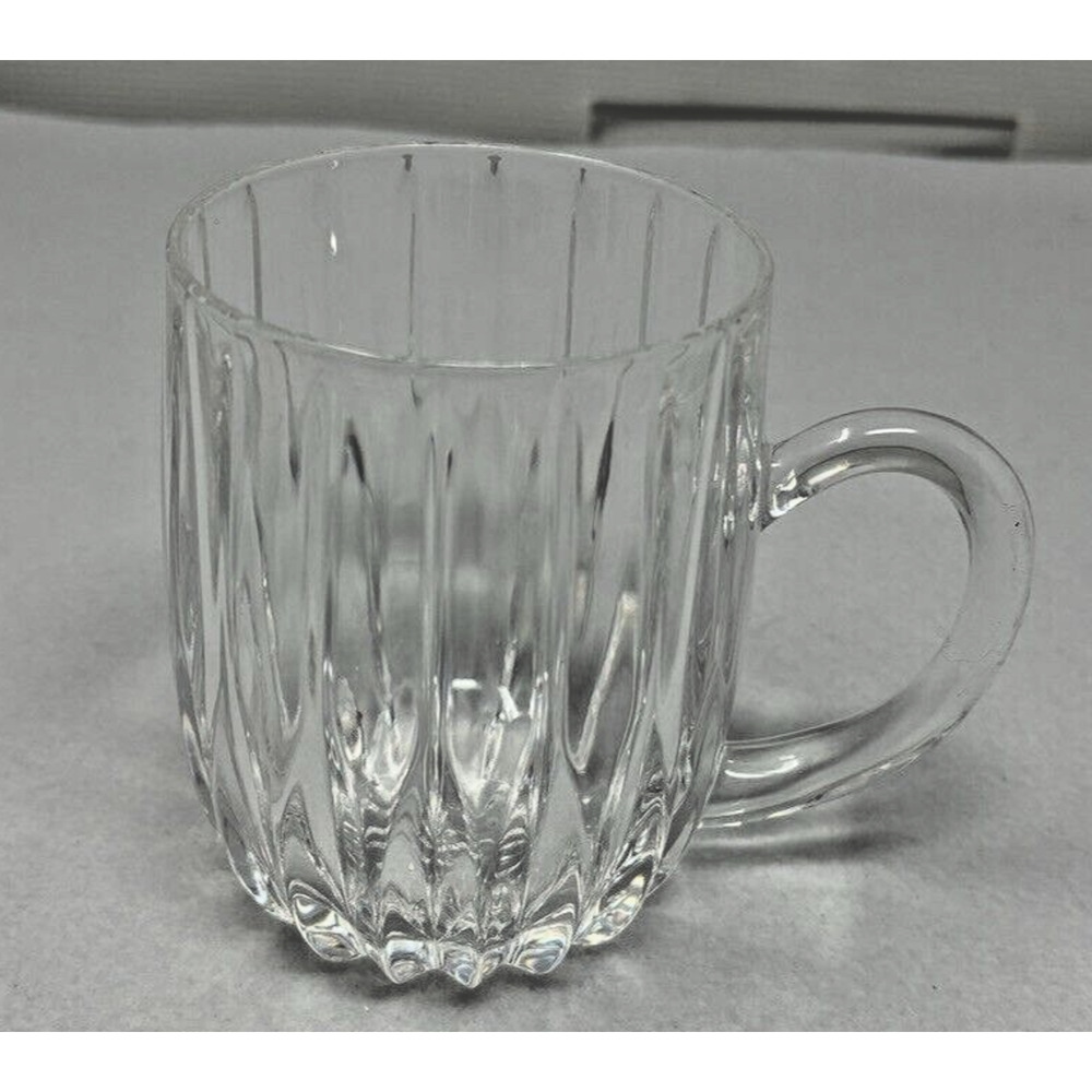 Mikasa Park Lane Crystal Mug Cup Vertical Cut Lines 4 3/8in W Germany‎ Discontin